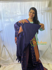 Navy Blue Paithani Semi Soft Silk Saree -VS733