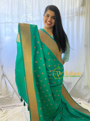 Light Mint Green Paithani Semi Soft Silk Saree -VS737