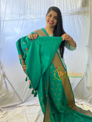 Light Mint Green Paithani Semi Soft Silk Saree -VS737