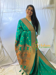 Light Mint Green Paithani Semi Soft Silk Saree -VS737