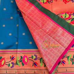 MS Blue Paithani Soft Silk Saree -VS3010