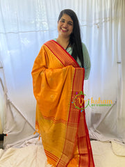 Mango Yellow Rani Paithani Soft Silk Saree -VS7348