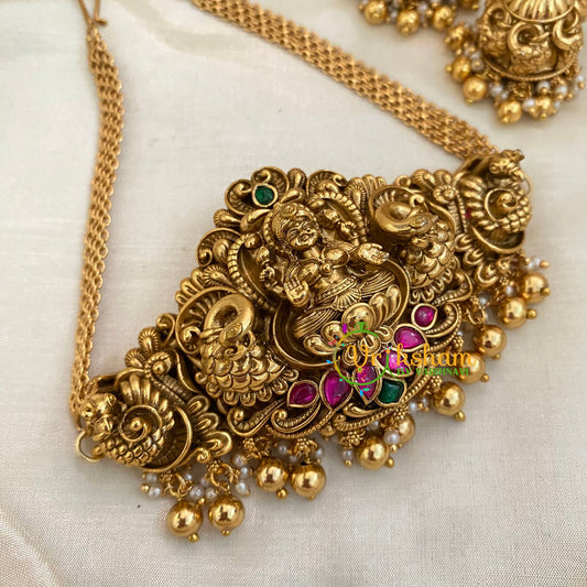 Jadau Kundan Lakshmi High Neck Choker-J973