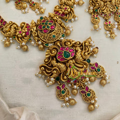 Precious Jadau Kundan Short Neckpiece - Gold Bead -J981