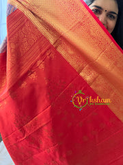 Violet With Red Border Silk Saree-VS356