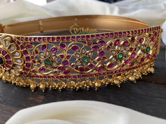 Exquisite Kundan and Kemp Hip Belt -Pink with Green -G2264