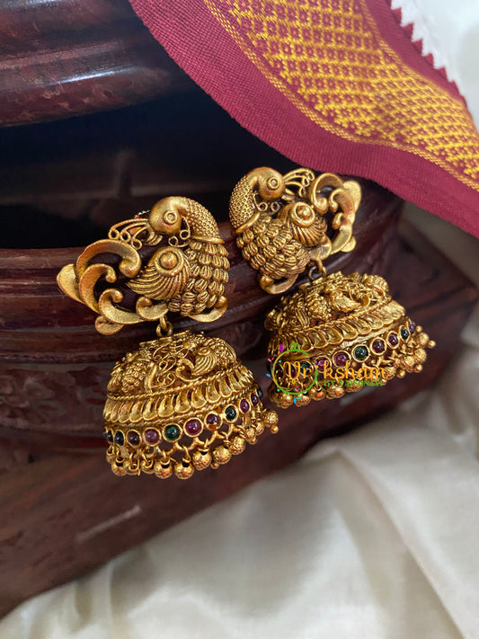 Premium Matt Peacock Jhumkas-G5152