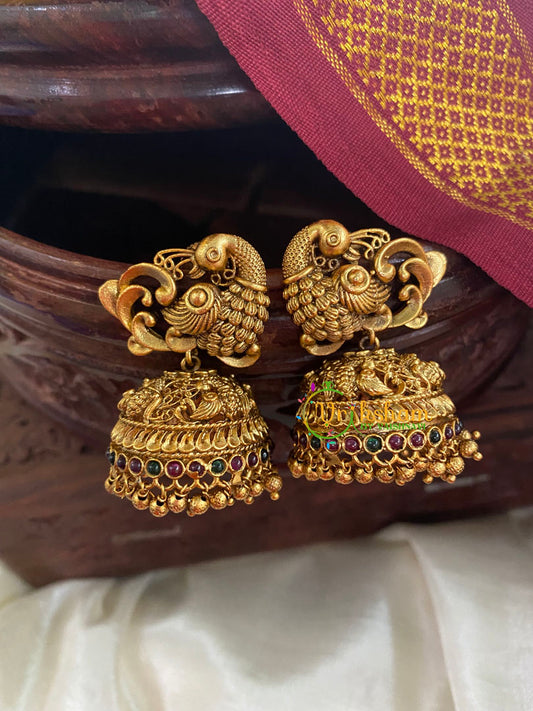 Premium Matt Peacock Jhumkas-G5152