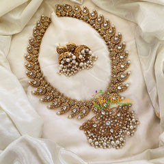 Precious Jadau Kundan Maanga Neckpiece -White -J807