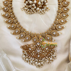 Precious Jadau Kundan Maanga Neckpiece -White -J807