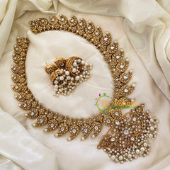 Precious Jadau Kundan Maanga Neckpiece -White -J807