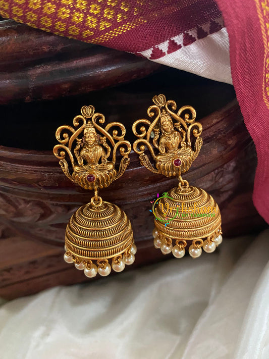 Antique Gold Look Alike Lakshmi Jhumkas -G5113