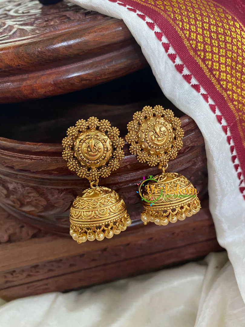 Temple Bridal Jhumkas-Ganesh-G5131