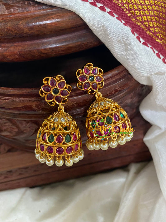 Premium Floral AD Stone Jhumkas-G5126