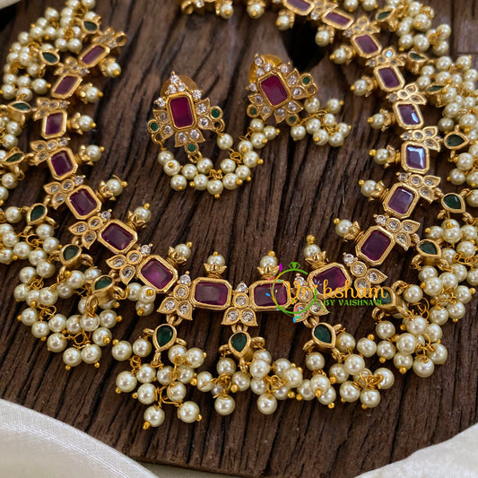 Fancy AD Stone Designer Neckpiece -Guttapusalu-G040