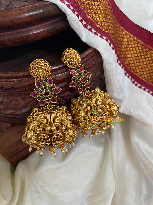 Premium Floral AD Stone Jhumkas-G5125