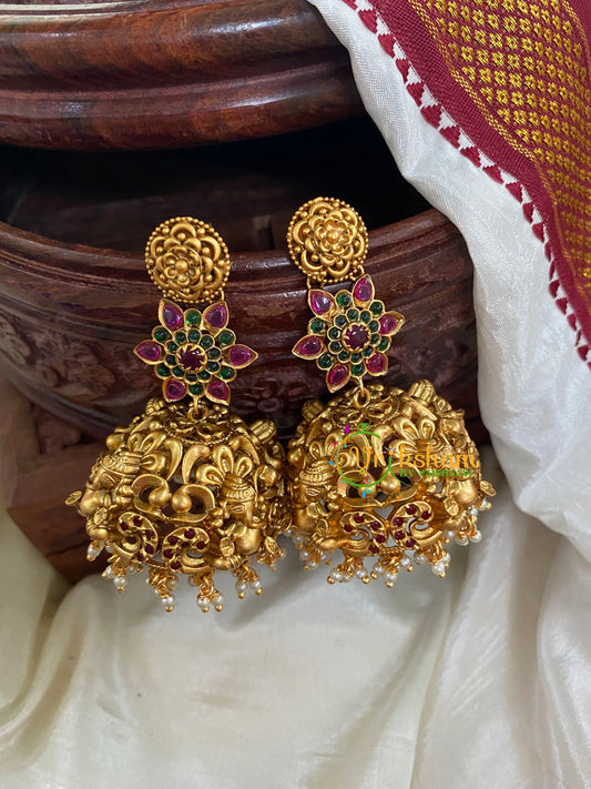 Premium Floral AD Stone Jhumkas-G5125