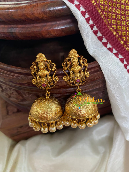 Antique Gold Look Alike Lakshmi Jhumkas -G5109