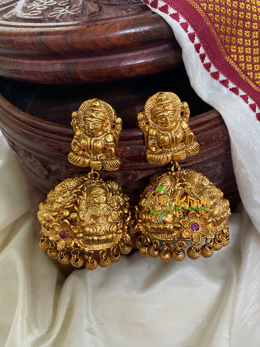 Antique Gold Look Alike Lakshmi Jhumkas-G5108