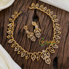 Filigree AD Stone Paisley Short Neckpiece-G013