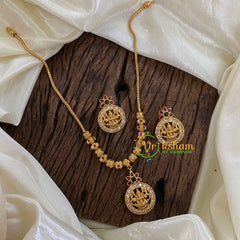 Lakshmi Pendant Chain Minimal Short Neckpiece-G029