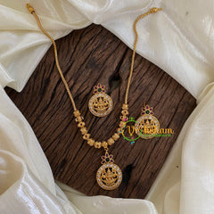 Lakshmi Pendant Chain Minimal Short Neckpiece-G029