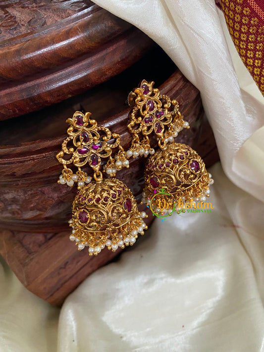 Premium Floral AD Stone Jhumkas-G5123