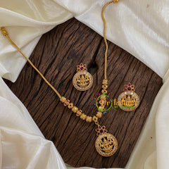 Lakshmi Pendant Chain Minimal Short Neckpiece-G030