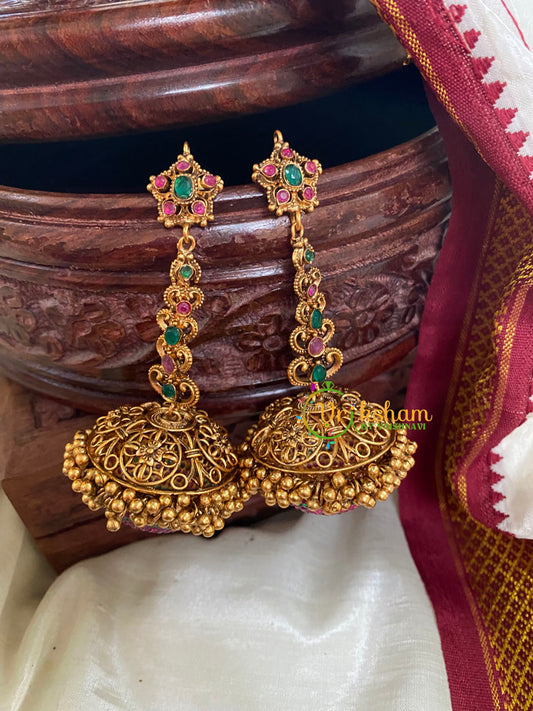 Premium AD Stone Long Jhumkas-G5121