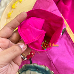 Light Pink Kalamkari Soft Silk Saree -VS3161