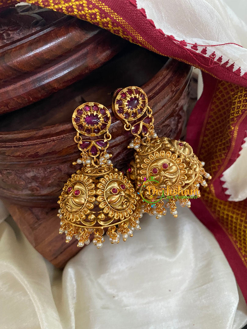 Premium Floral AD Stone Jhumkas-G5119