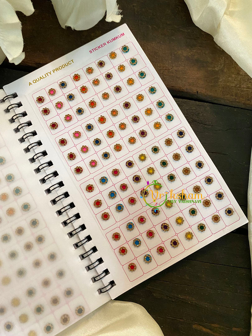 Round Stone Sticker Bindi Book-Navya Long -BB103