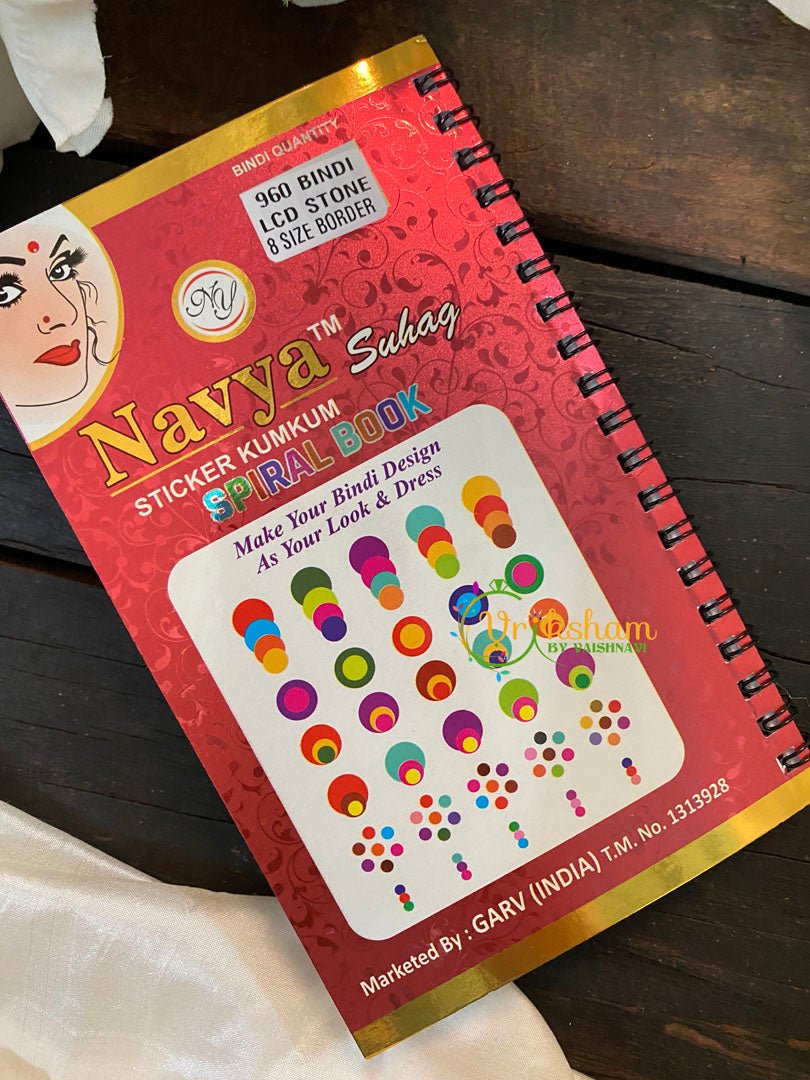 Round Stone Sticker Bindi Book-Navya Long -BB103