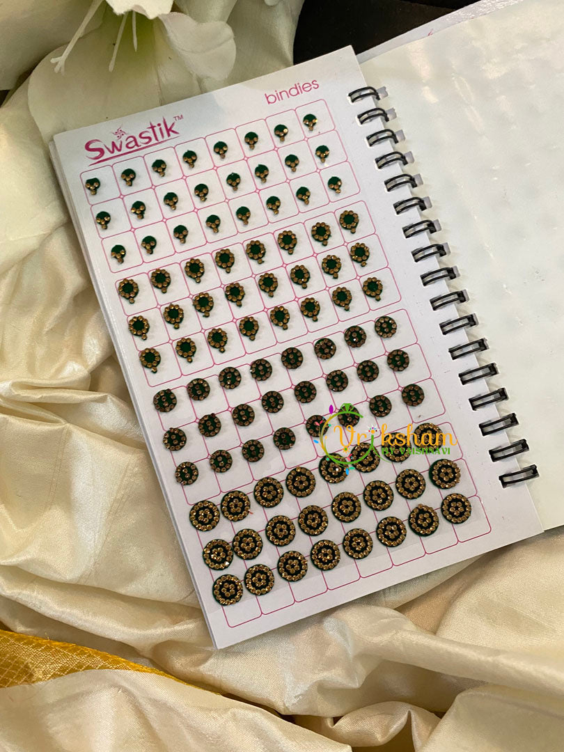 Cocktail Stone Sticker Bindi Book- Swasthik Long -BB102