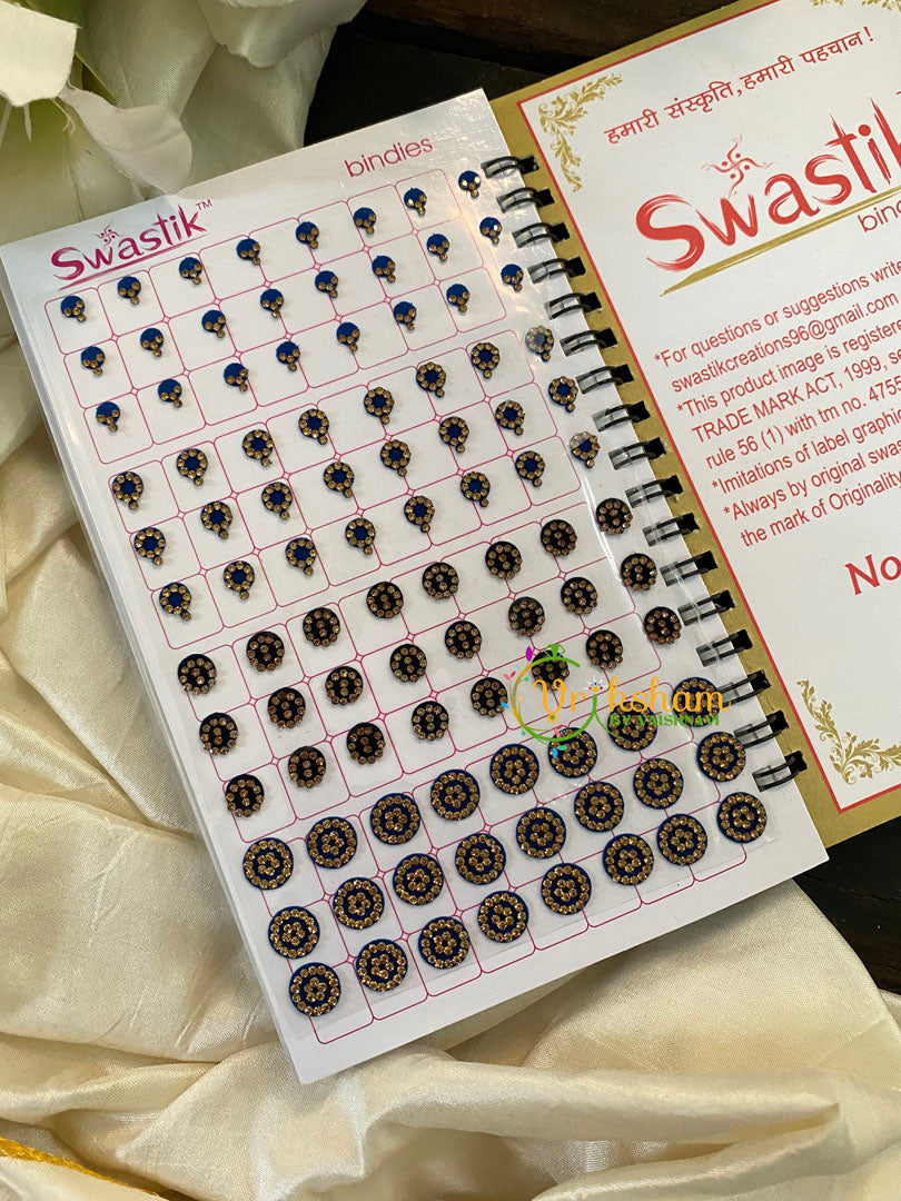 Cocktail Stone Sticker Bindi Book- Swasthik Long -BB102