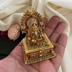 Gold Ganesh Kumkum Box-Temple Kumkum Box-G3101