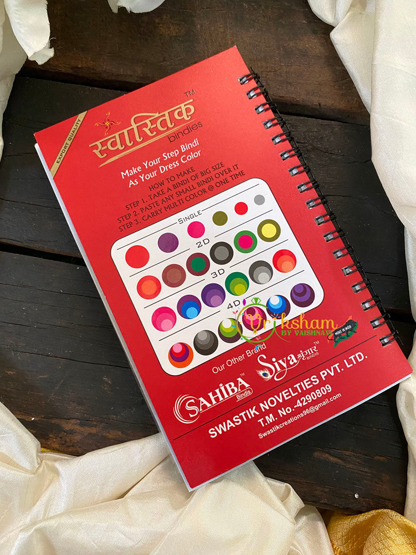 Cocktail Stone Sticker Bindi Book- Swasthik Long -BB102