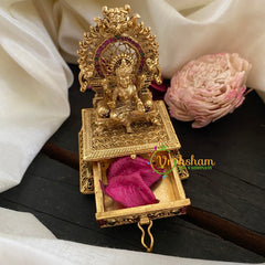 Gold Seated Lakshmi Kumkum Box -Temple Kumkum Box-G3100