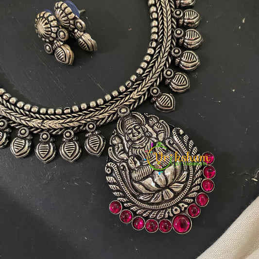 Red Stone Kolhapuri Lakshmi Neckpiece -S541