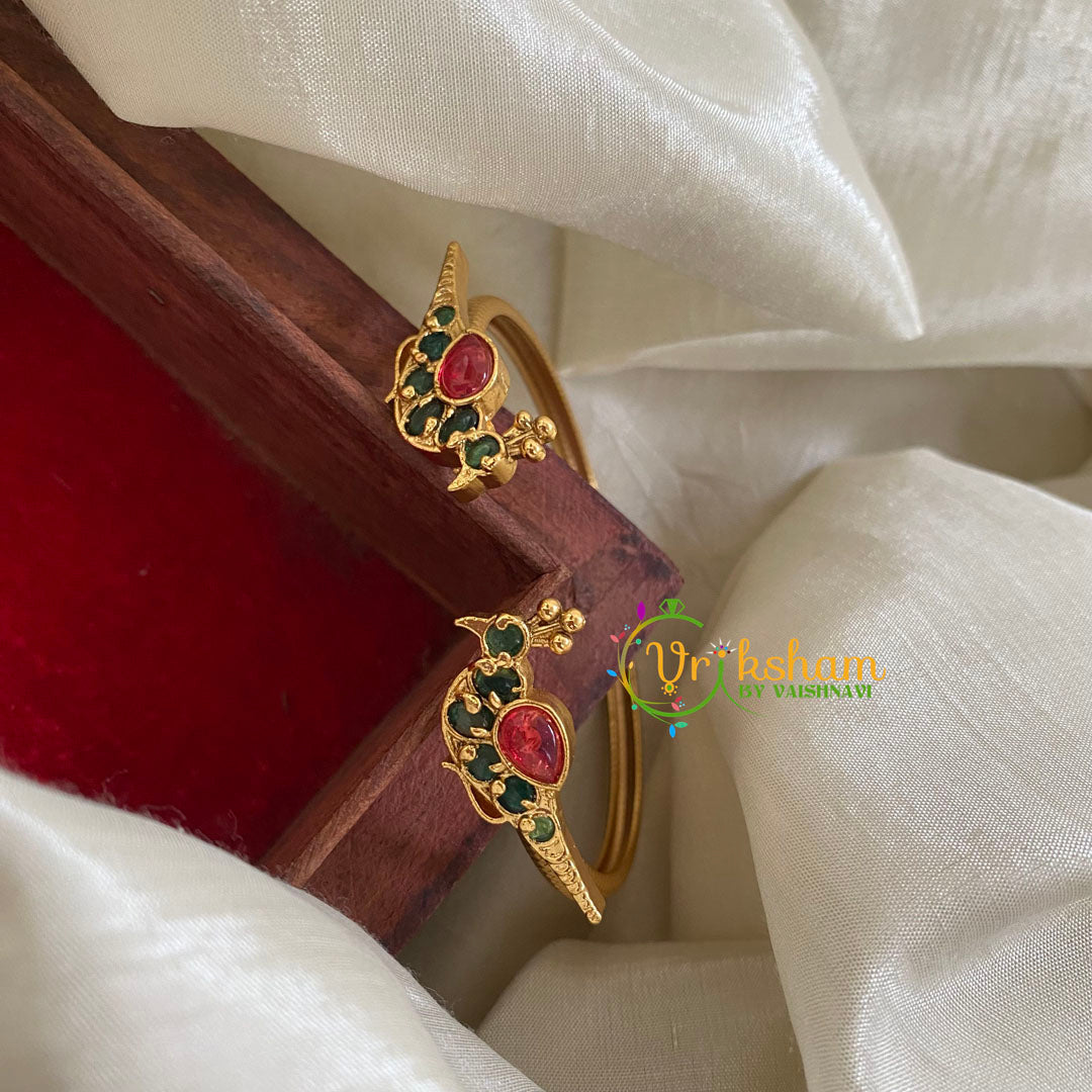 Gold Look Alike Kada Bracelet -Red Green-Parrot -G068