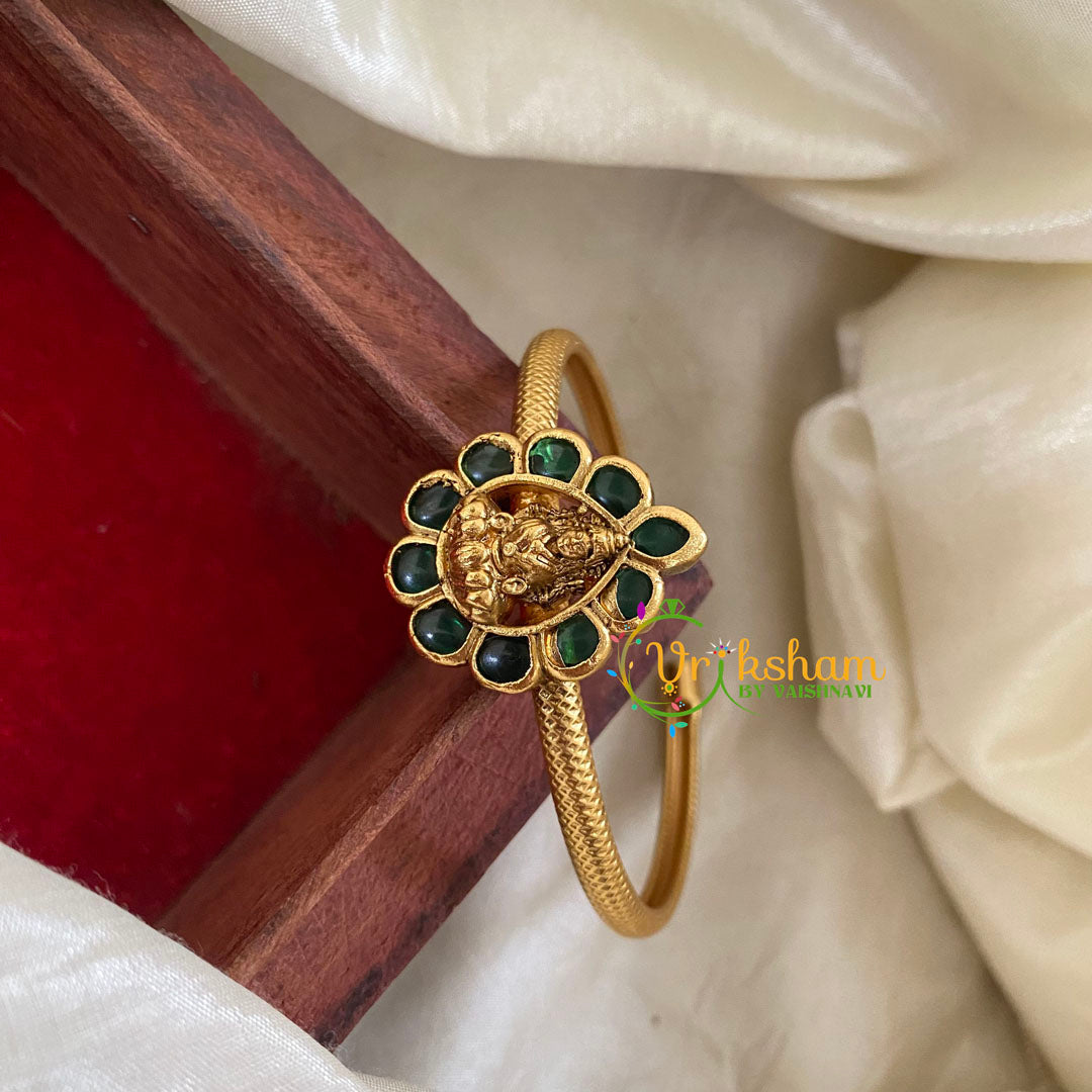 Gold Look Alike Kada Bracelet -Lakshmi-Green-G058