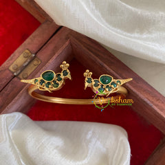 Gold Look Alike Kada Bracelet Green-Parrot -G064