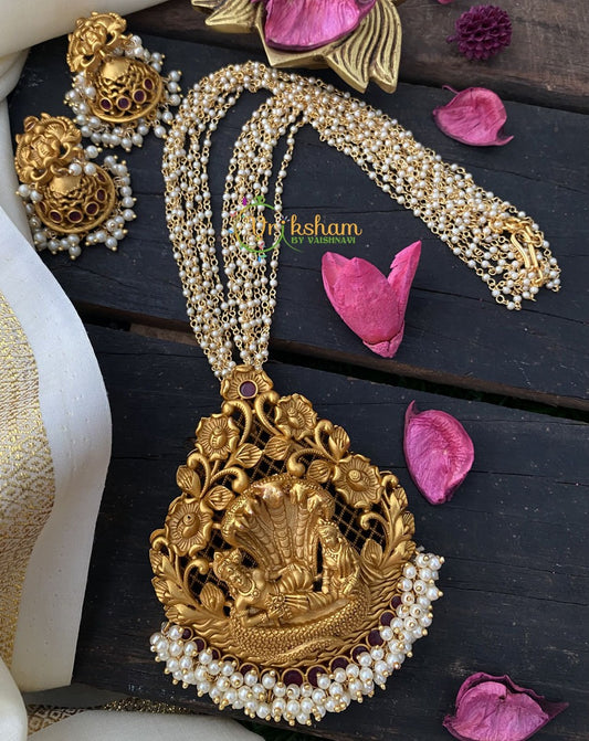 Shri Vishnu Saiyana Perumal Pendant Neckpiece -G2470