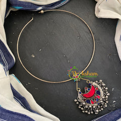 Dual Tone Afghani Pendant Hasli Choker-S617