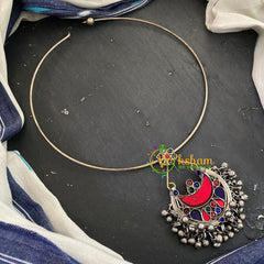 Dual Tone Afghani Pendant Hasli Choker-S617