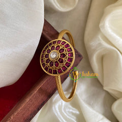 Gold Look Alike Kada Bracelet -Chakra-Red-G056