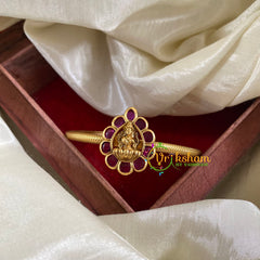 Gold Look Alike Kada Bracelet -Lakshmi-Red -G055