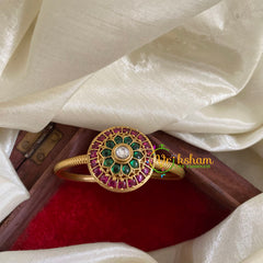 Gold Look Alike Kada Bracelet -Chakra-Red White Green-G054