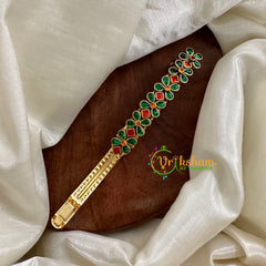 Kundan Hair Clip -Green Red-Floral Dot-G14358