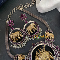 Dual Tone Elephant Choker -Red-S614